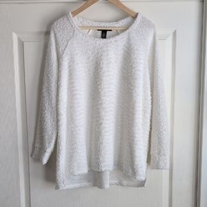 Fuzzy White Sweater Style & Co. Size Large